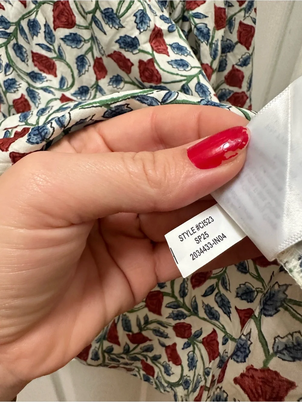 J. Crew Shirred Popover Top in Rosewood Floral White red Button-Front top m